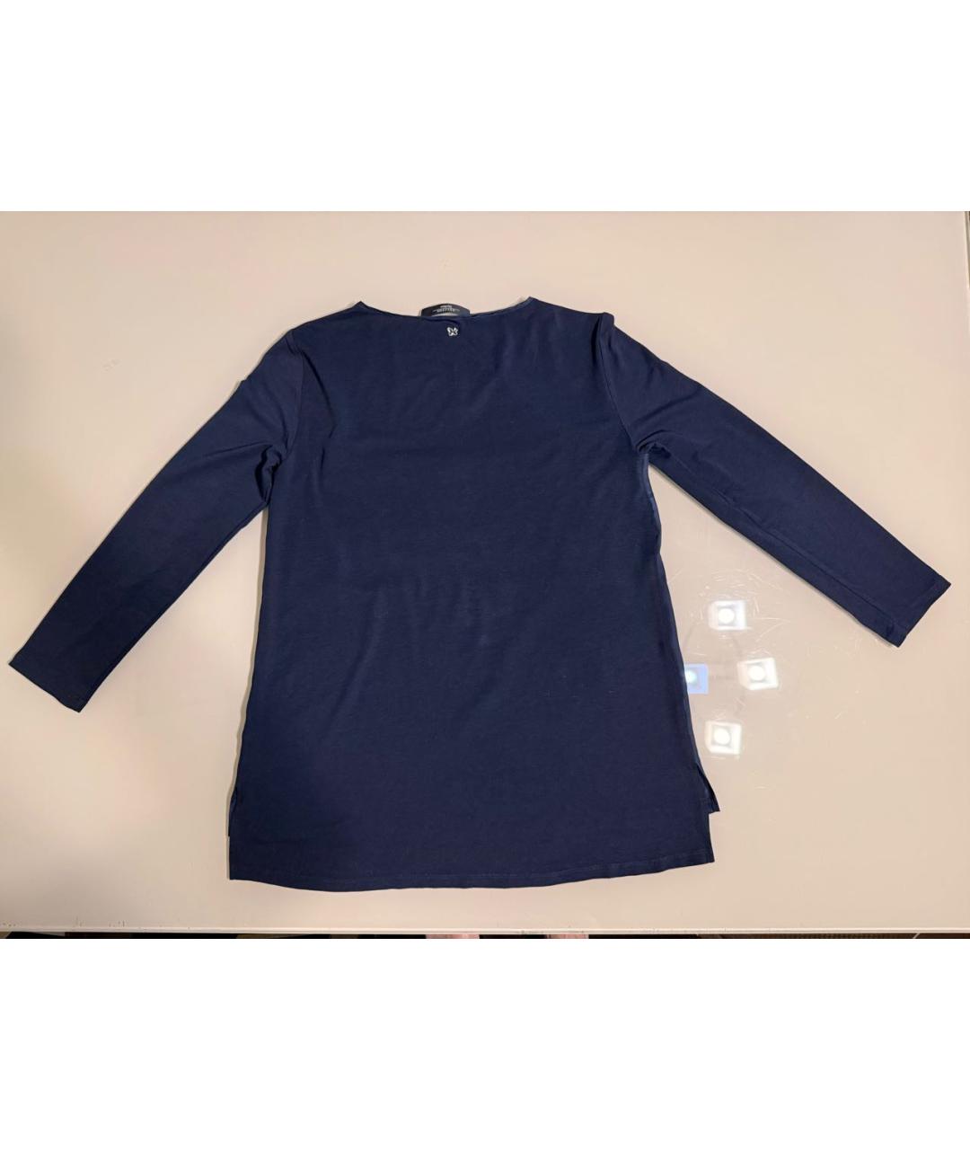 WEEKEND MAX MARA Темно-синяя вискозная блузы, фото 2