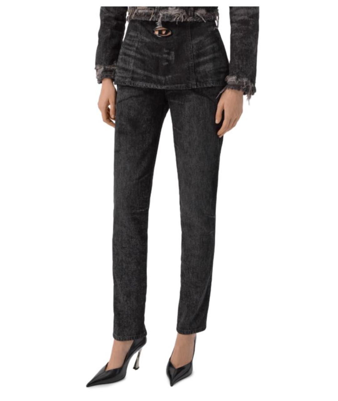 DIESEL Черные хлопковые прямые джинсы, фото 2