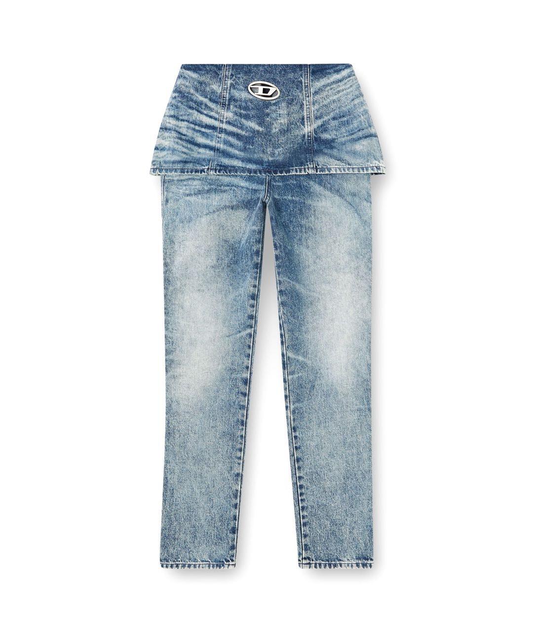 DIESEL Голубые хлопковые прямые джинсы, фото 1