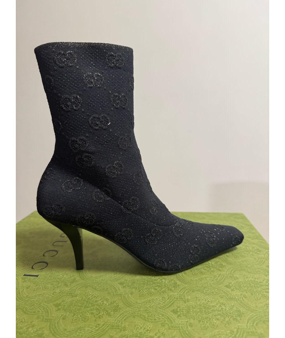 GUCCI Черные текстильные ботильоны, фото 8