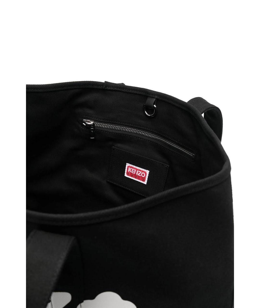 KENZO Черная хлопковая сумка тоут, фото 4