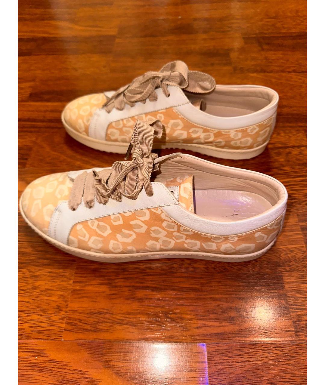 ESCADA Бежевые кожаные кеды, фото 4