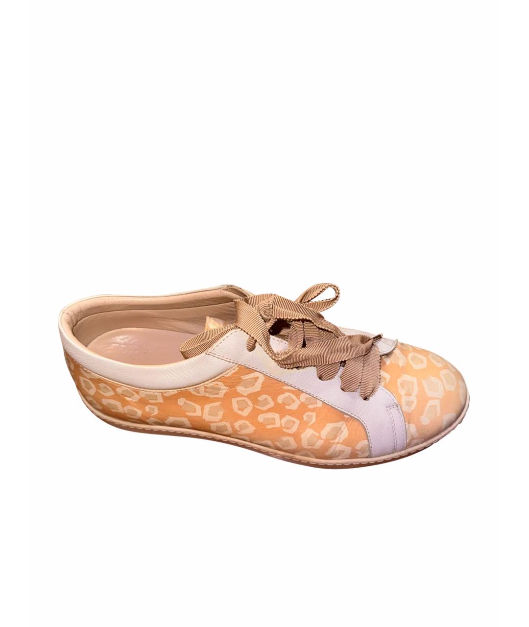 ESCADA Бежевые кожаные кеды, фото 1