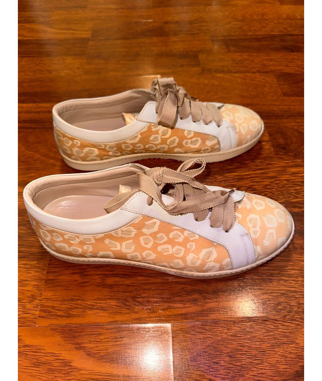 ESCADA Бежевые кожаные кеды, фото 6