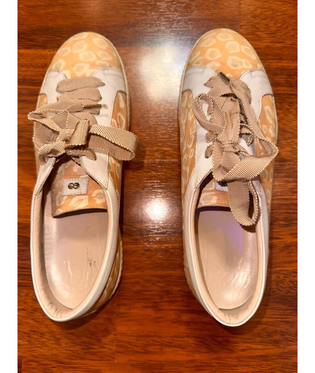 ESCADA Бежевые кожаные кеды, фото 3