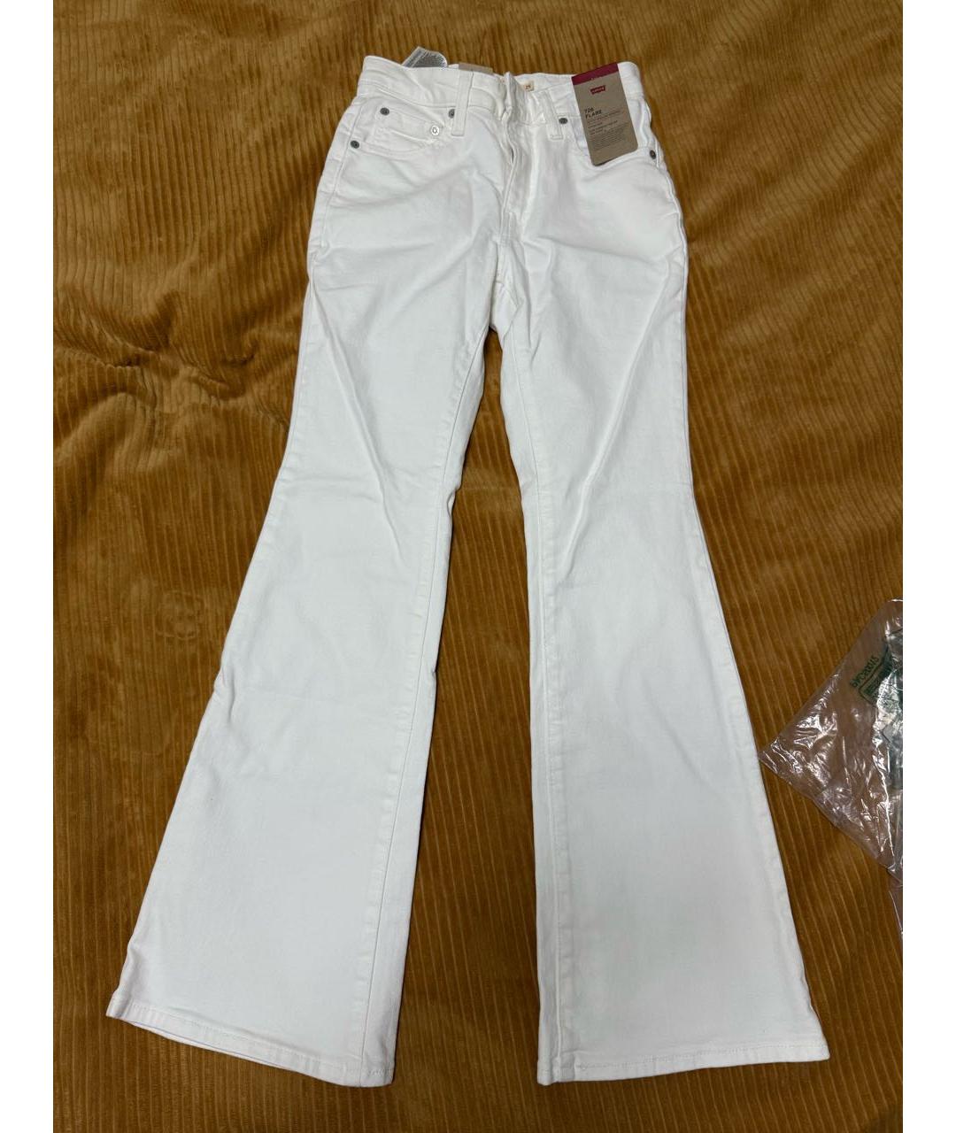 LEVI'S Белые хлопко-полиэстеровые джинсы клеш, фото 7