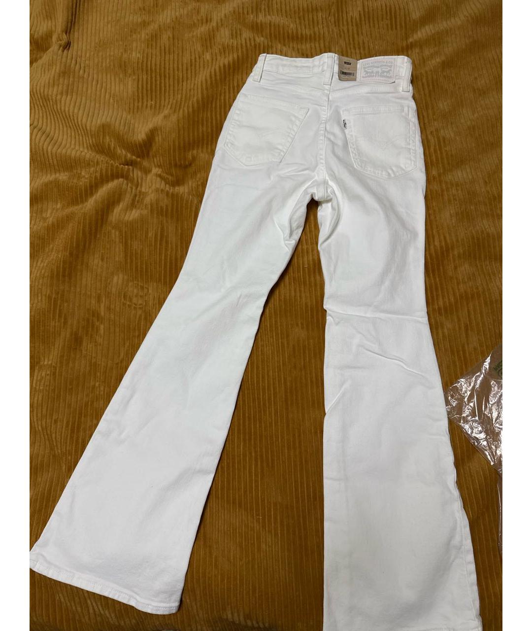 LEVI'S Белые хлопко-полиэстеровые джинсы клеш, фото 2