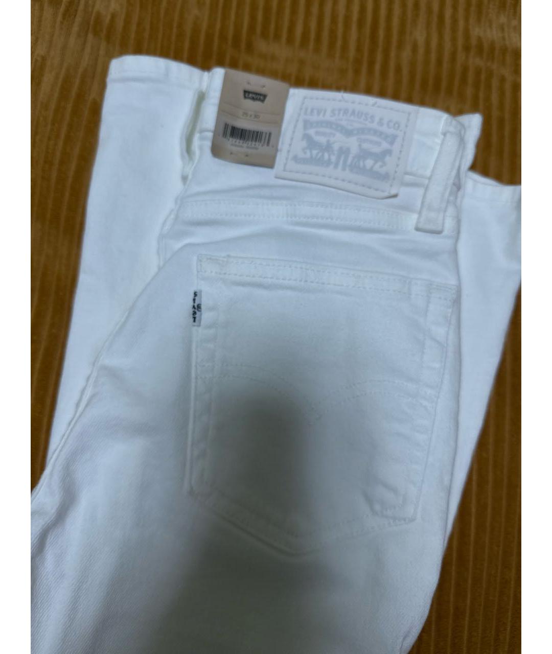 LEVI'S Белые хлопко-полиэстеровые джинсы клеш, фото 4