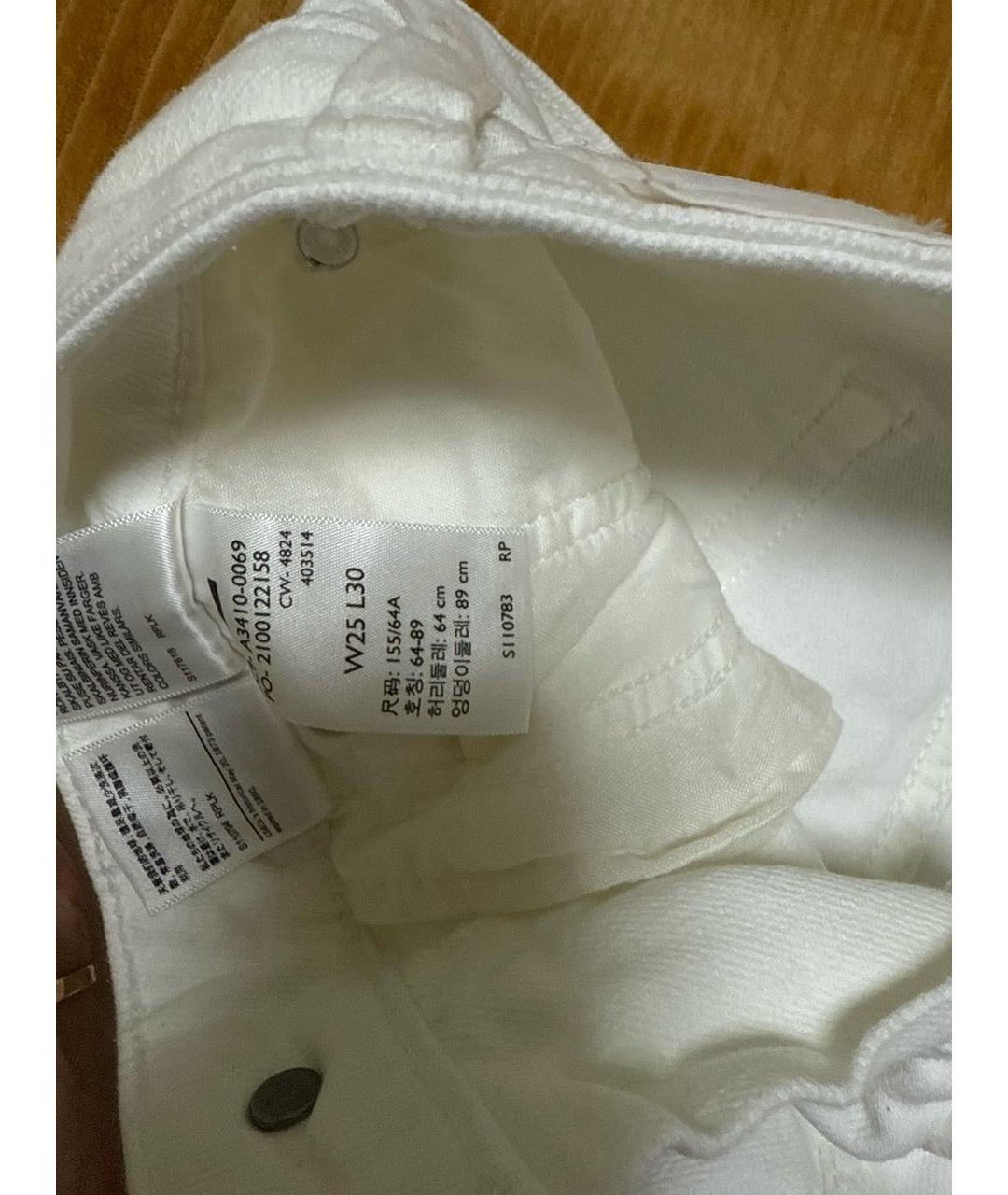 LEVI'S Белые хлопко-полиэстеровые джинсы клеш, фото 8