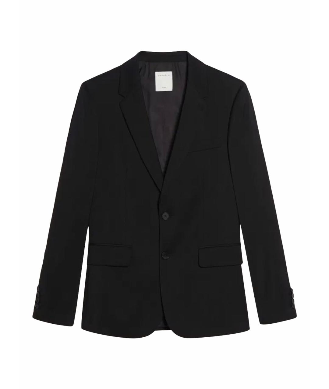 SANDRO Черный шерстяной пиджак, фото 1