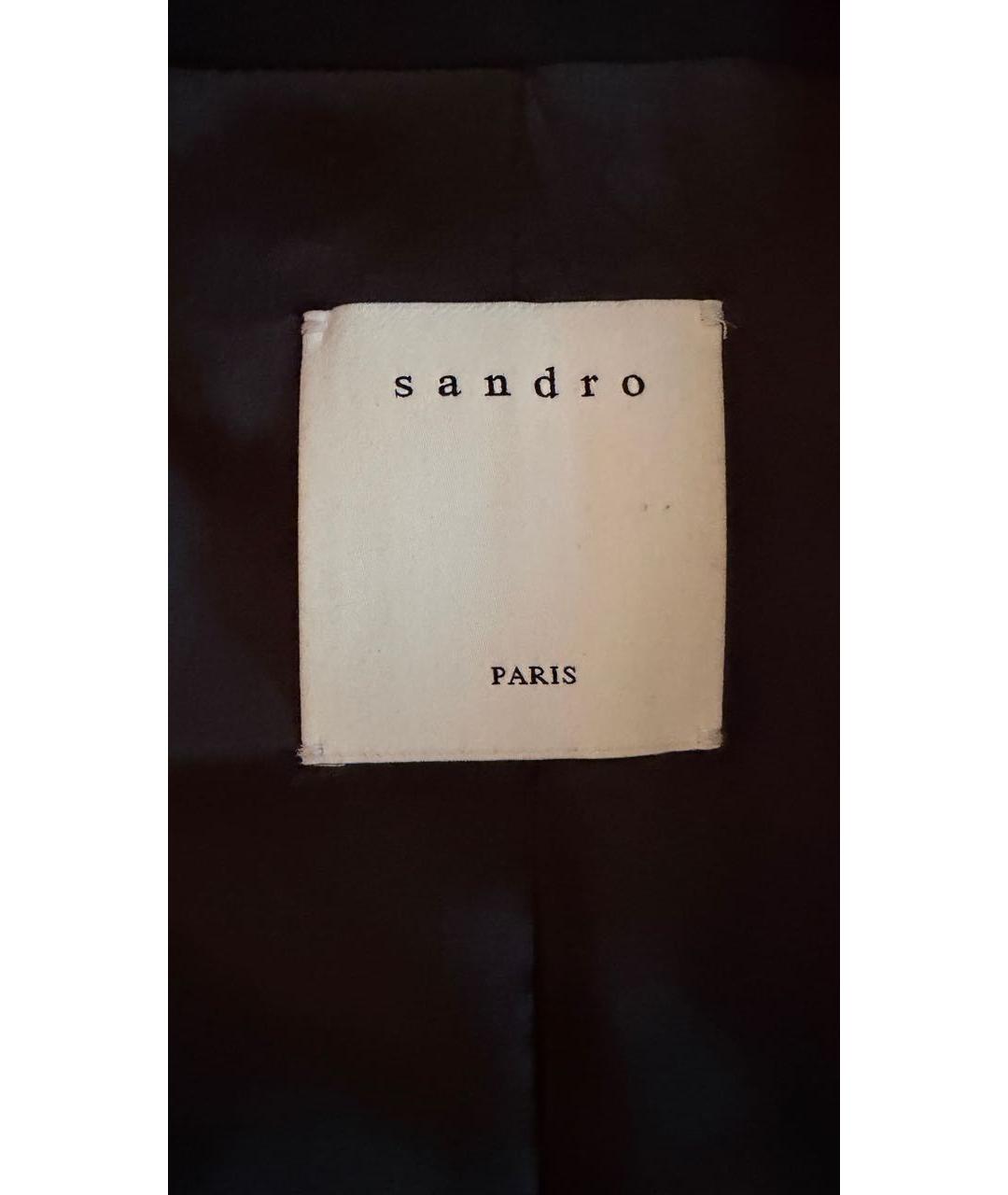 SANDRO Черный шерстяной пиджак, фото 7