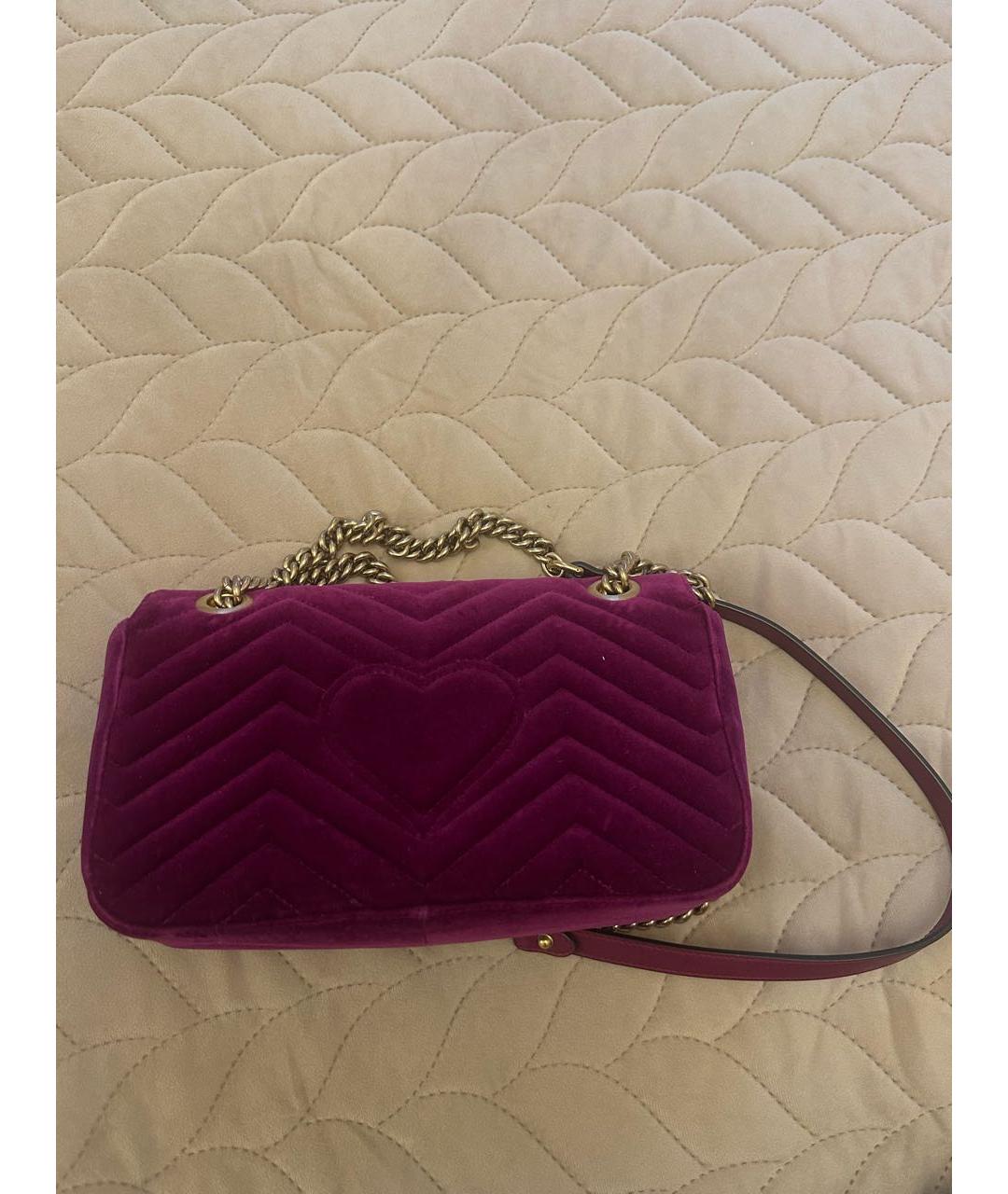 GUCCI Фиолетовая бархатная сумка через плечо, фото 3