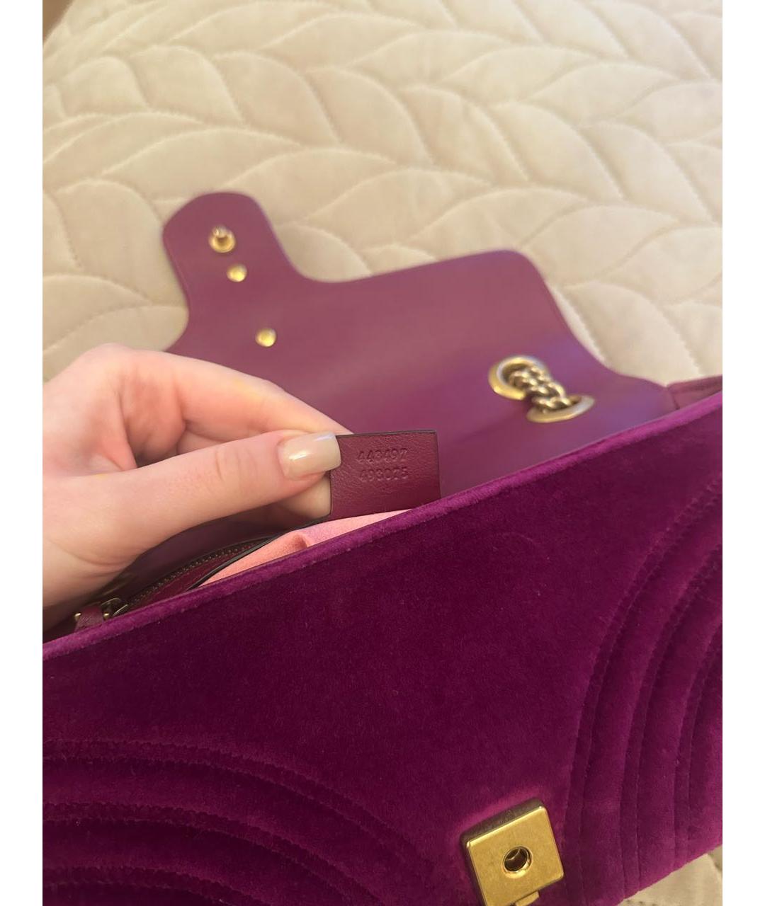 GUCCI Фиолетовая бархатная сумка через плечо, фото 4