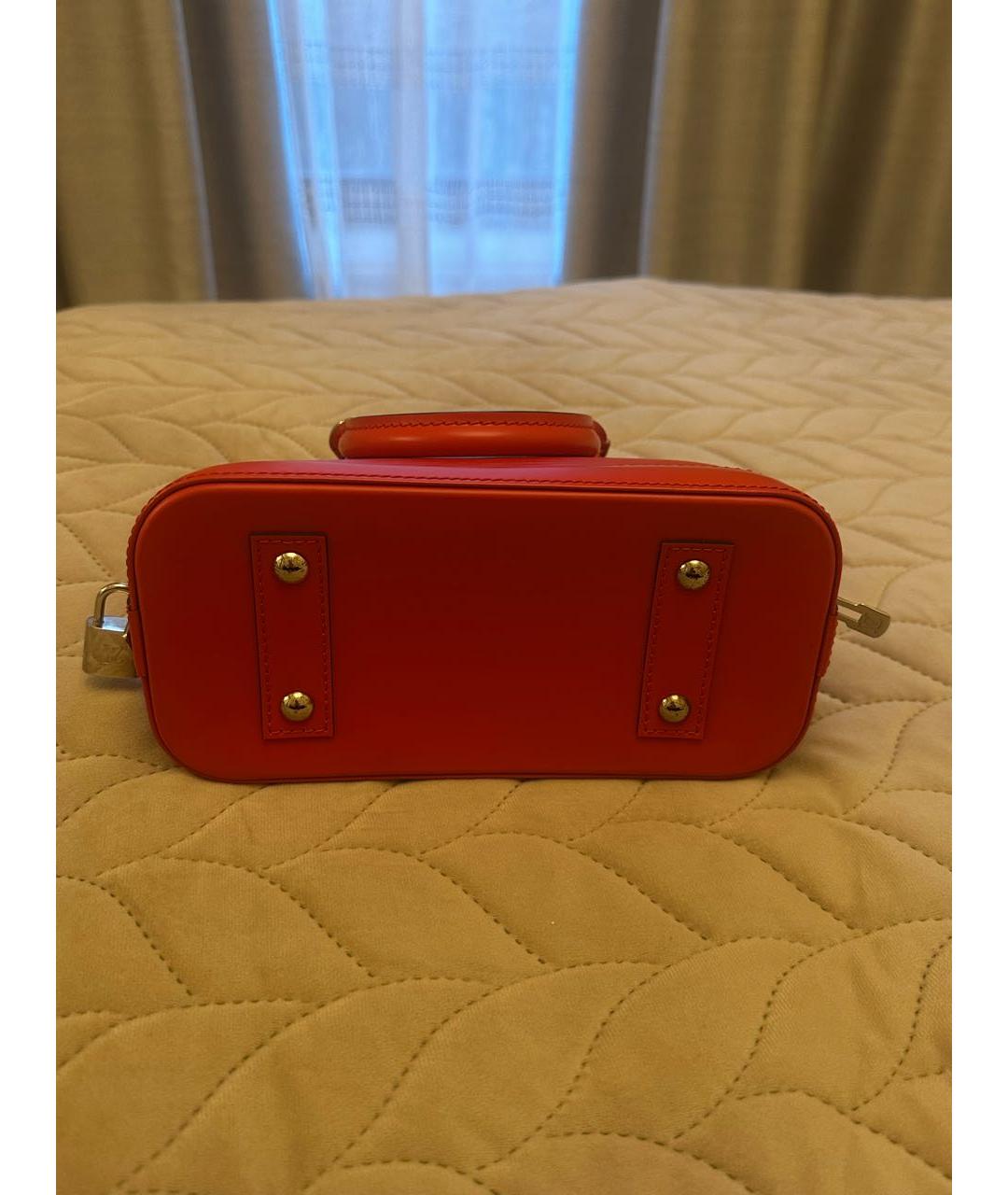 LOUIS VUITTON Красная кожаная сумка с короткими ручками, фото 6