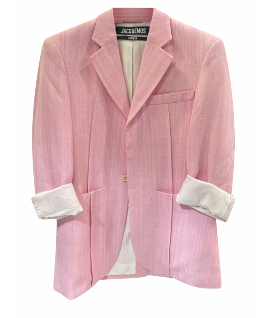JACQUEMUS Розовый шелковый жакет/пиджак, фото 1