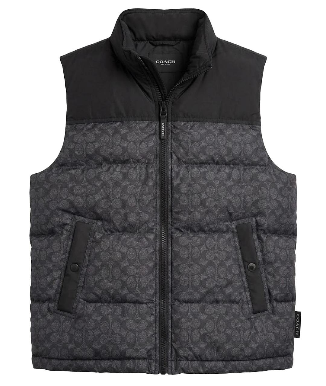 COACH Антрацитовый полиэстеровый жилет, фото 1