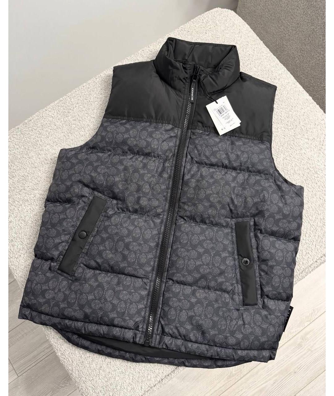 COACH Антрацитовый полиэстеровый жилет, фото 4