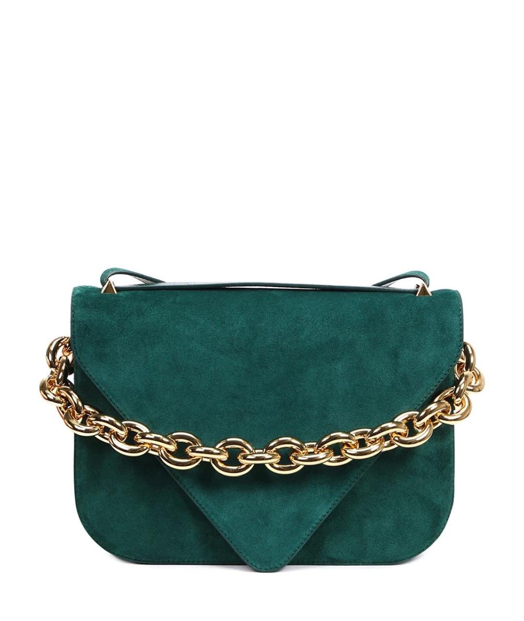 BOTTEGA VENETA Зеленая замшевая сумка через плечо, фото 8