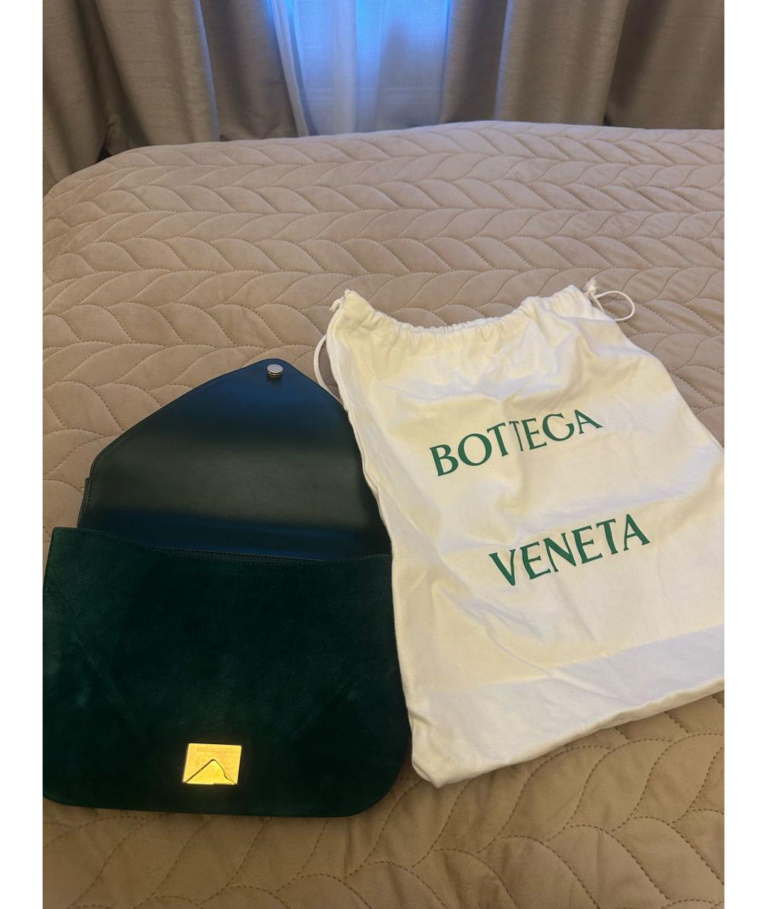 BOTTEGA VENETA Зеленая замшевая сумка через плечо, фото 7