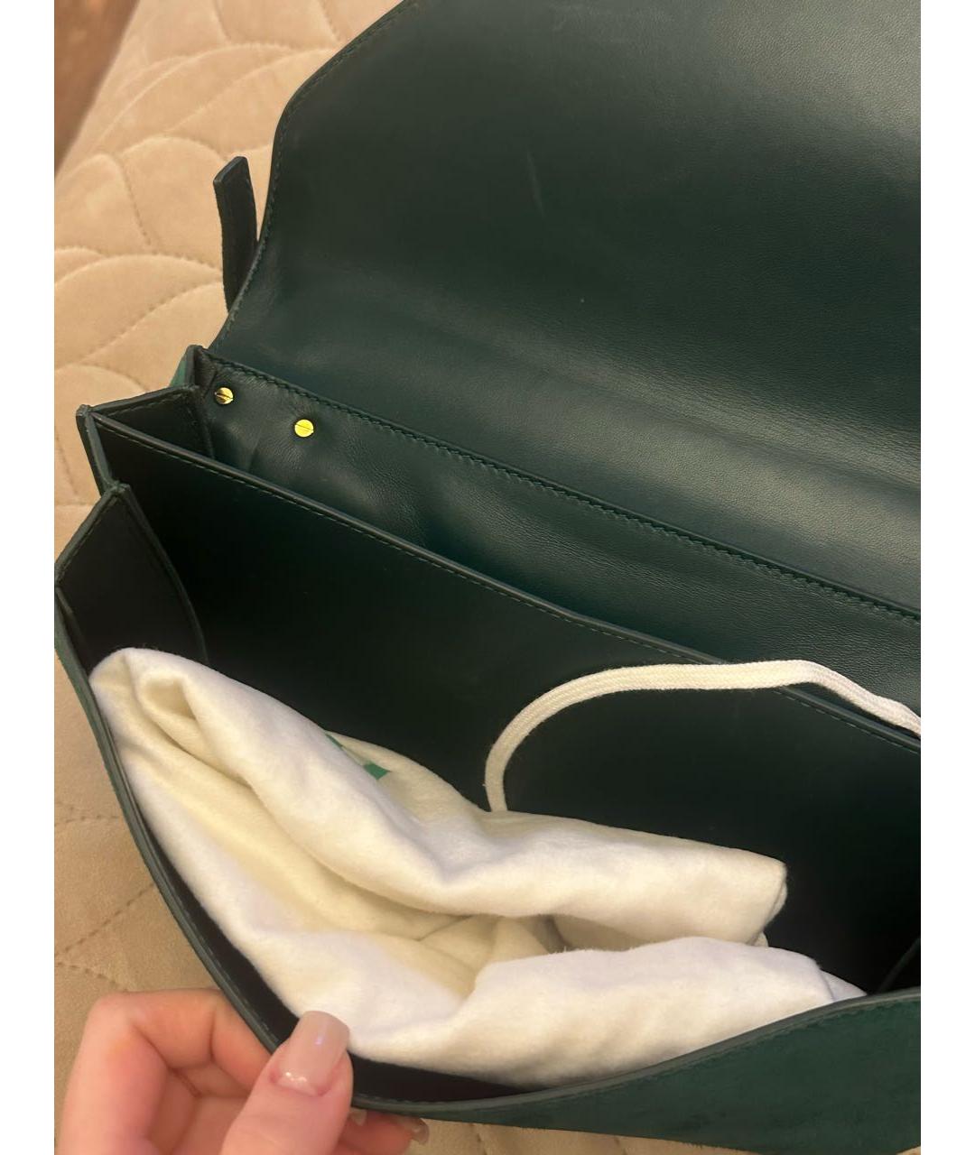 BOTTEGA VENETA Зеленая замшевая сумка через плечо, фото 6