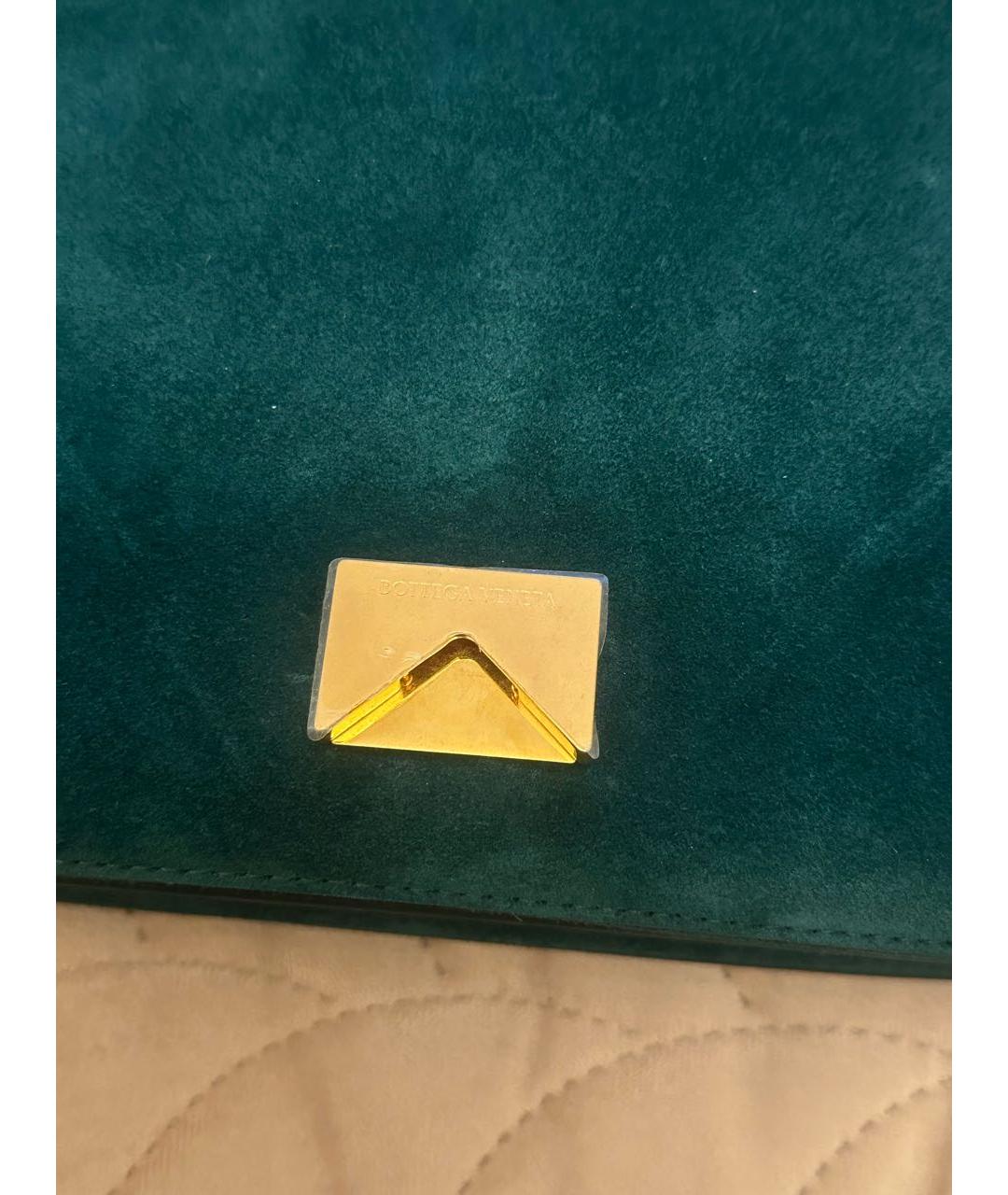 BOTTEGA VENETA Зеленая замшевая сумка через плечо, фото 5