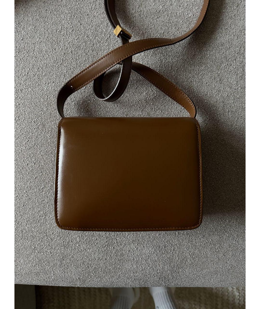 CELINE Коричневая кожаная сумка через плечо, фото 3