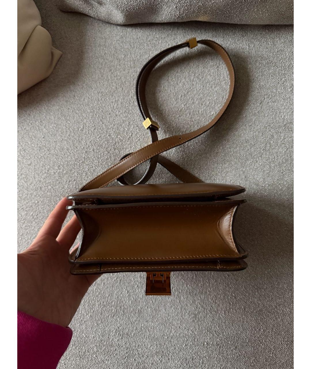 CELINE Коричневая кожаная сумка через плечо, фото 6