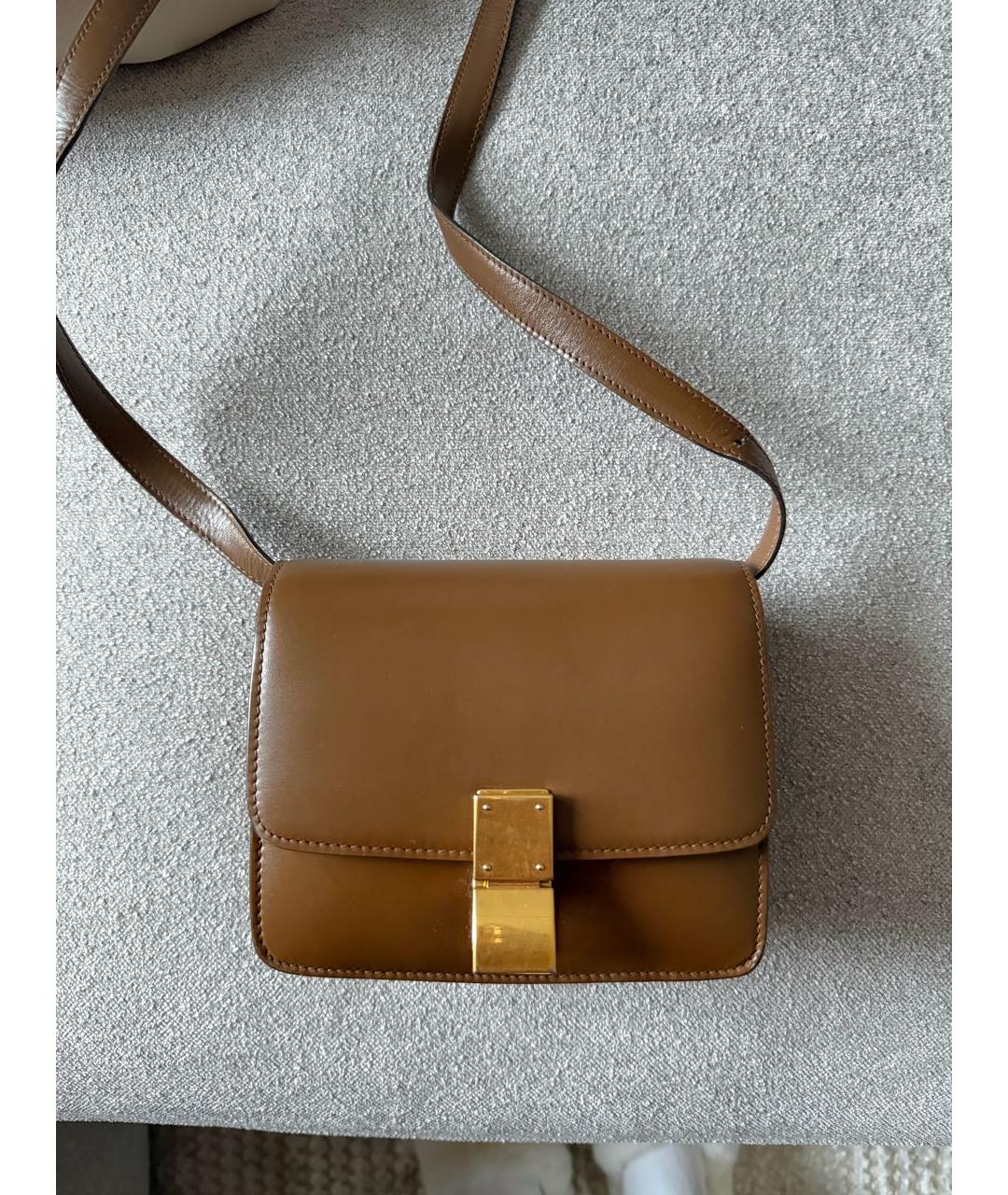 CELINE Коричневая кожаная сумка через плечо, фото 8