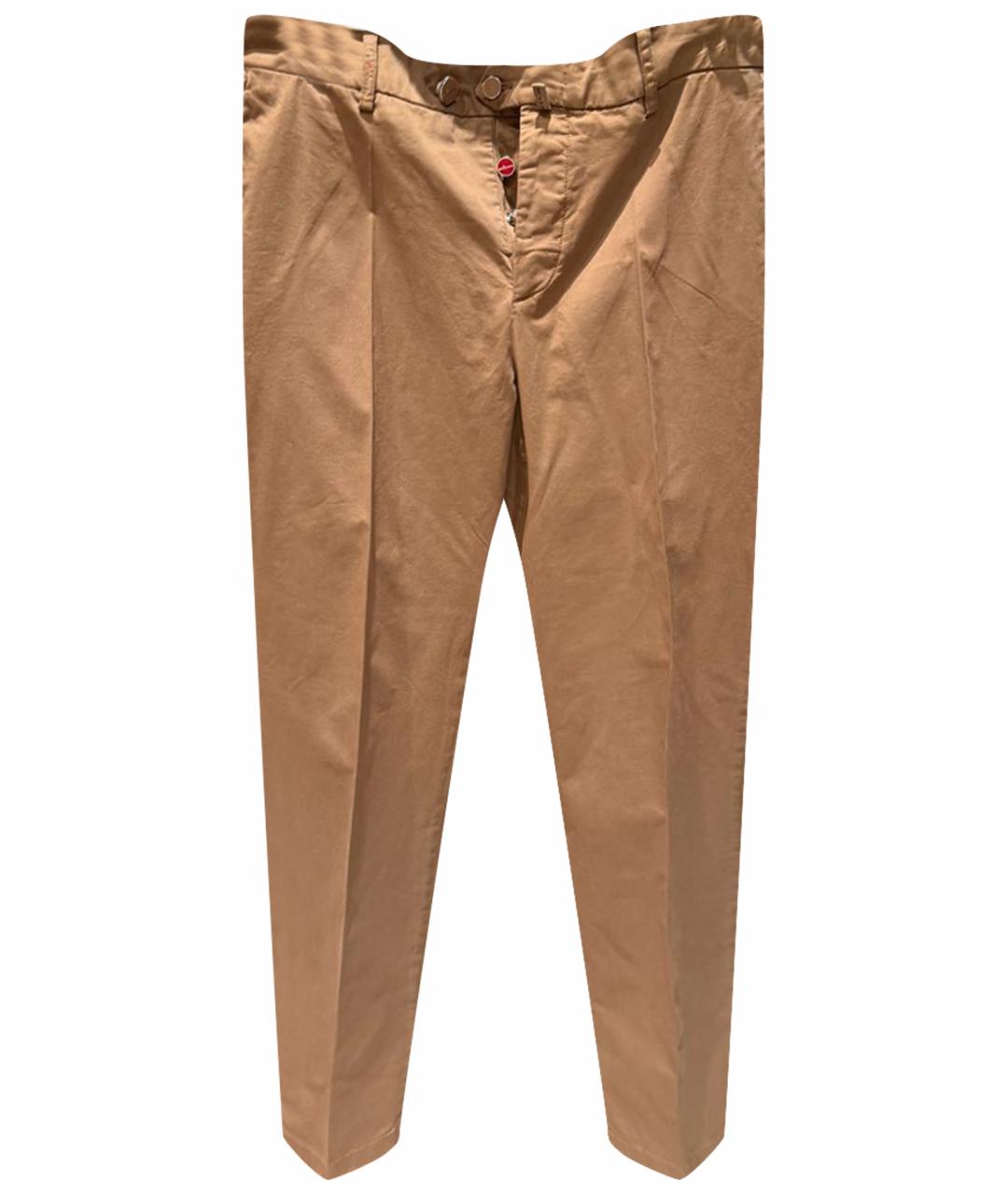 KITON Коричневые хлопко-эластановые повседневные брюки, фото 1