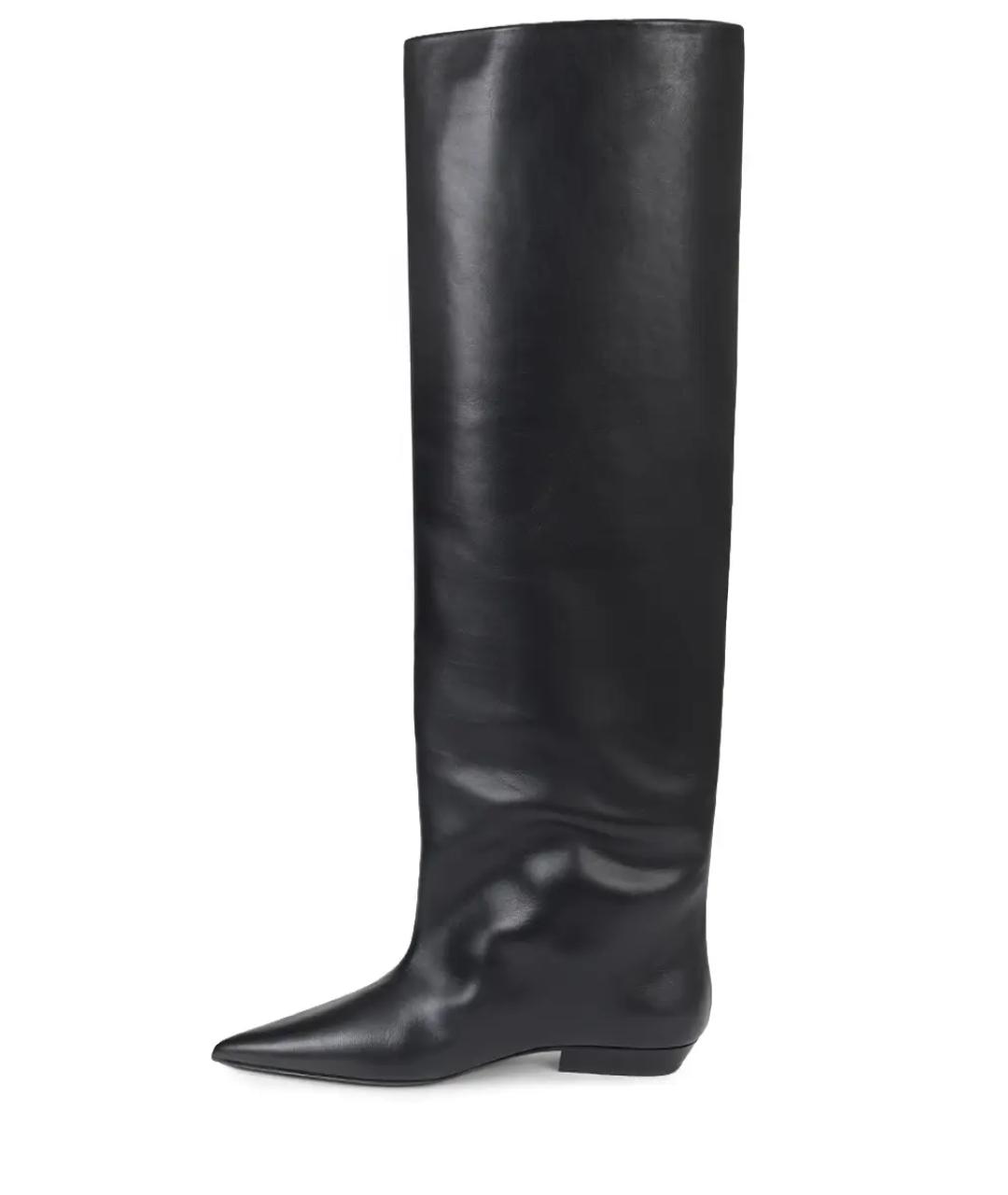 JIL SANDER Черные кожаные сапоги, фото 3