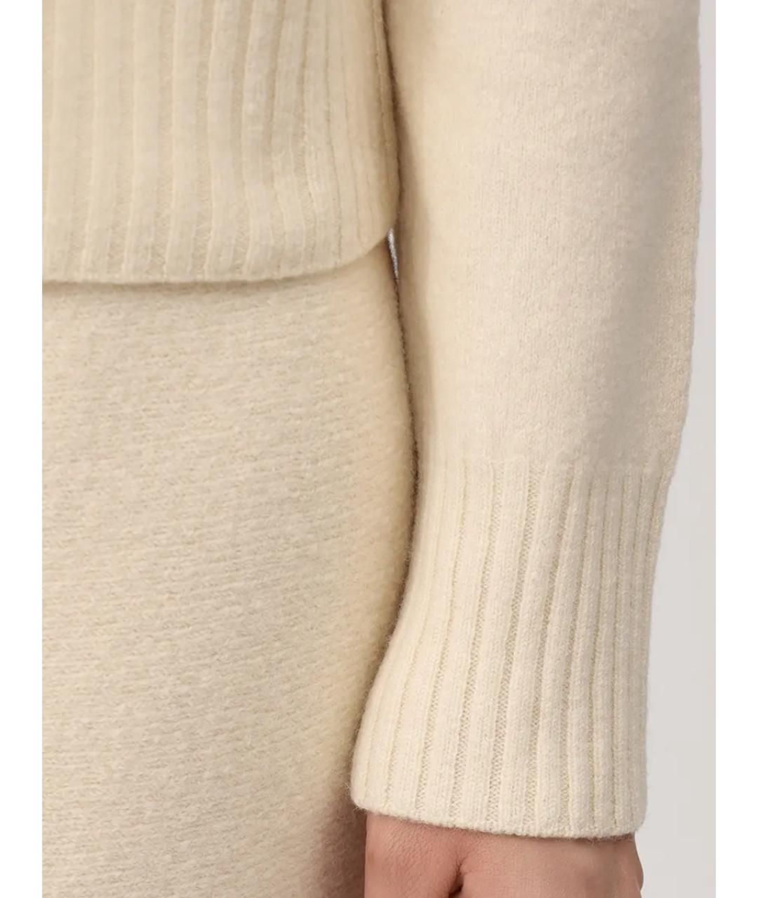 JIL SANDER Бежевый шерстяной джемпер / свитер, фото 3