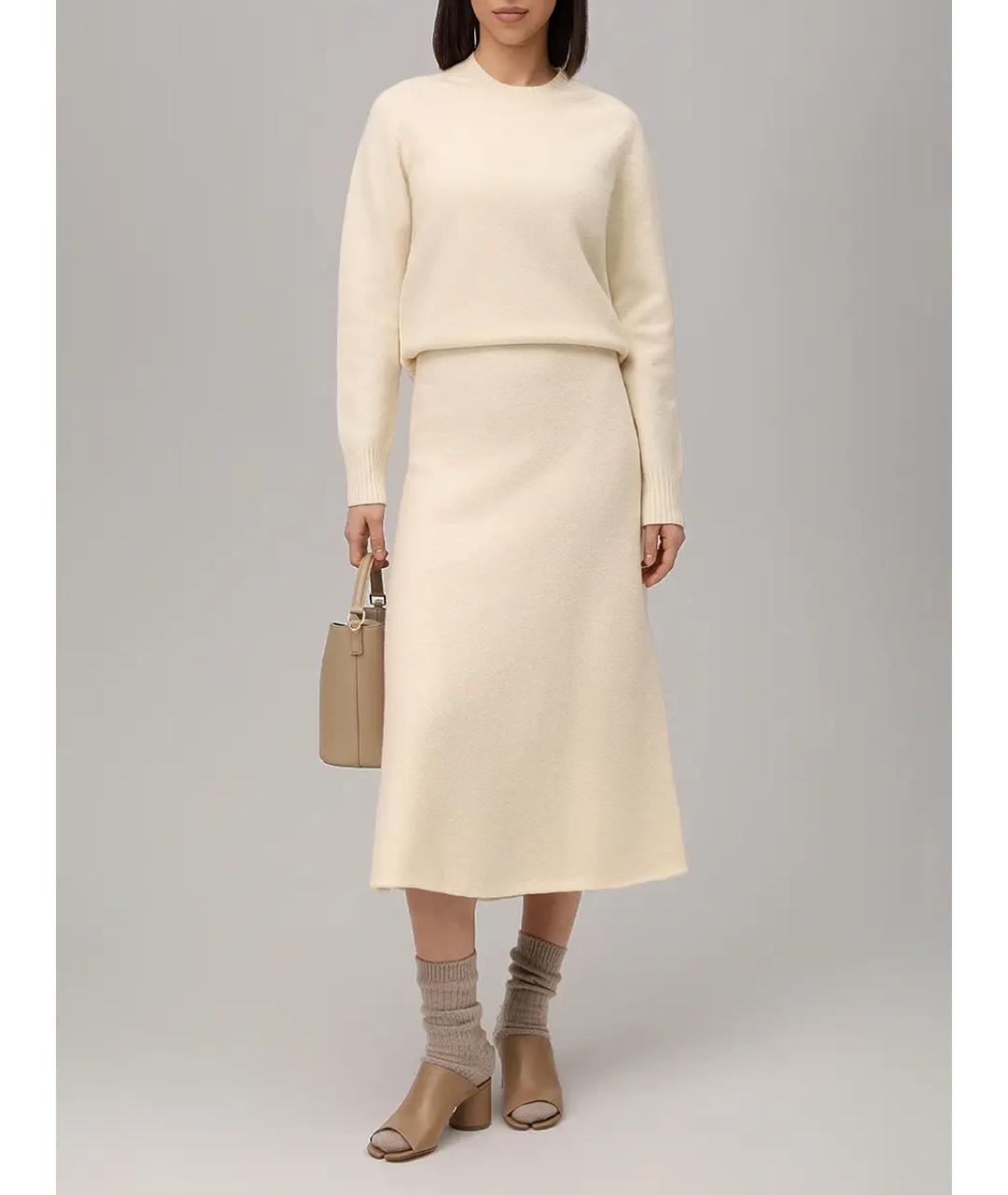 JIL SANDER Бежевый шерстяной джемпер / свитер, фото 2