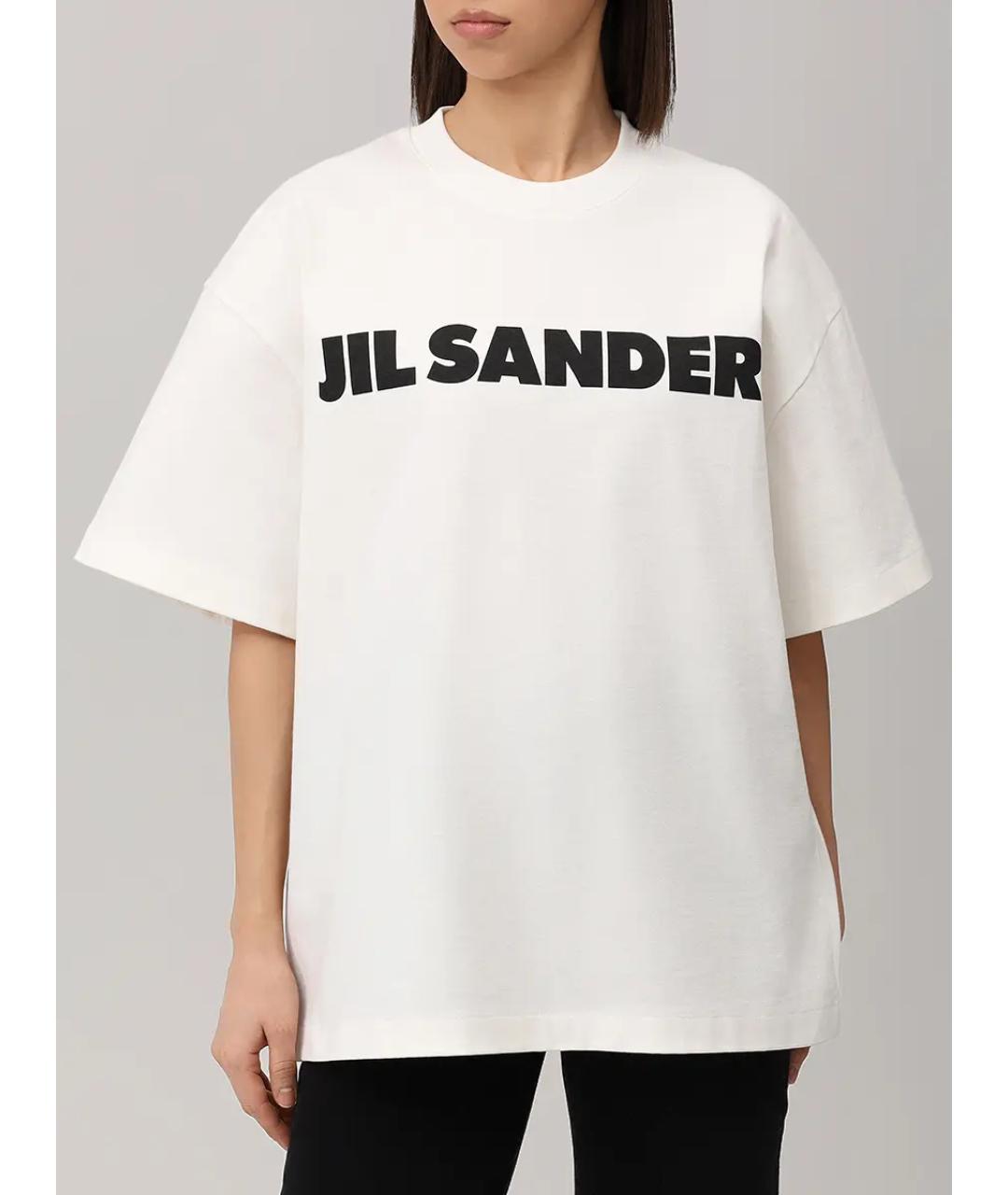 JIL SANDER Белая хлопковая футболка, фото 4