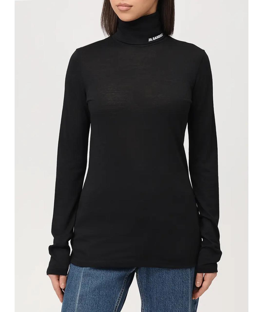 JIL SANDER Черная шерстяная водолазка, фото 4