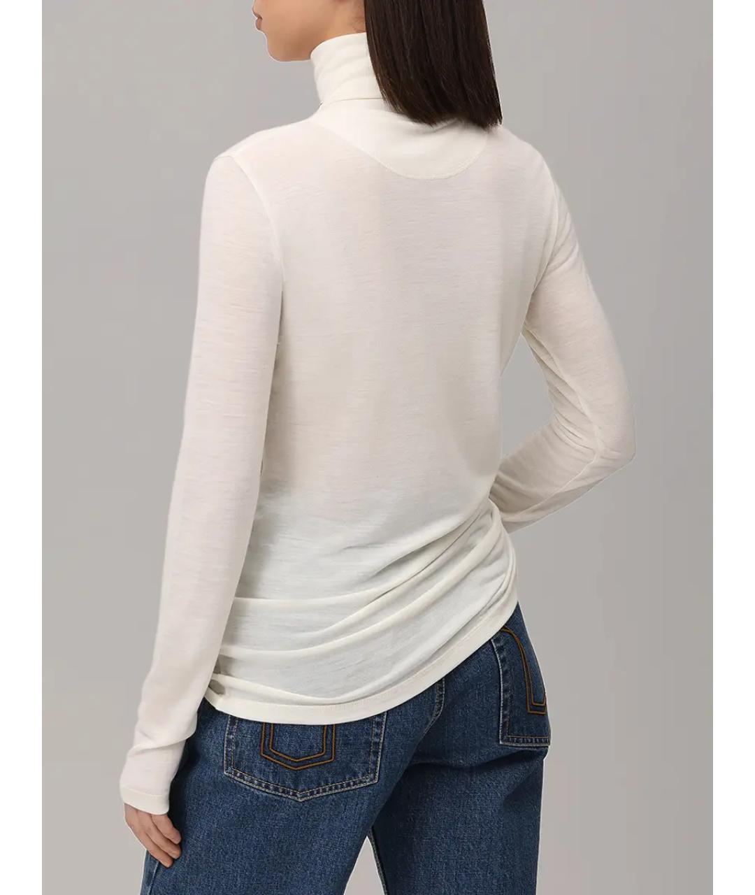 JIL SANDER Белая шерстяная водолазка, фото 3