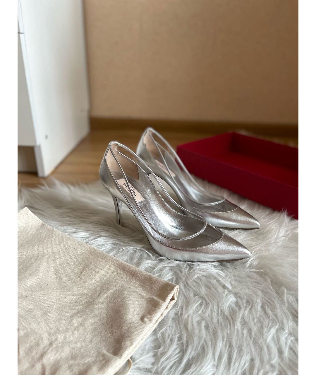 VALENTINO Серебряные туфли из искусственной кожи, фото 6