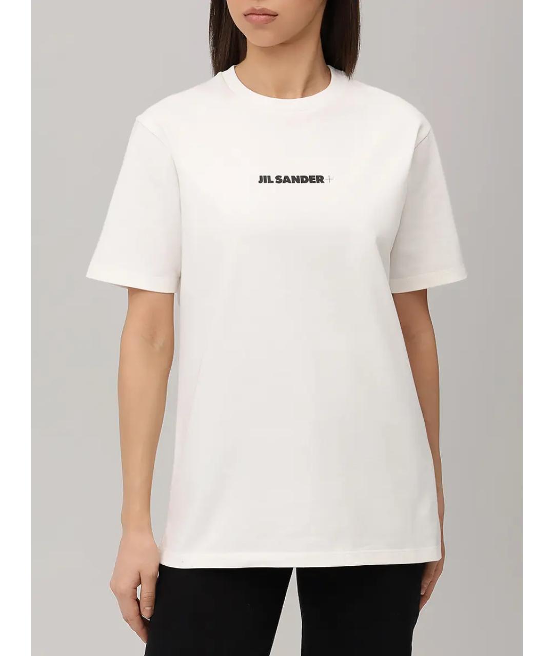 JIL SANDER Белая хлопковая футболка, фото 4