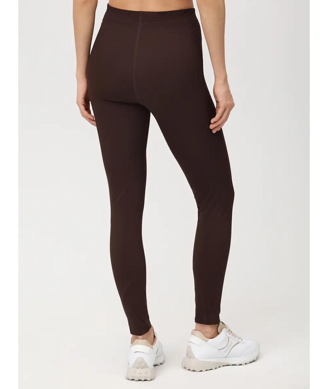 JIL SANDER Коричневые полиамидовые леггинсы и велосипедки, фото 2