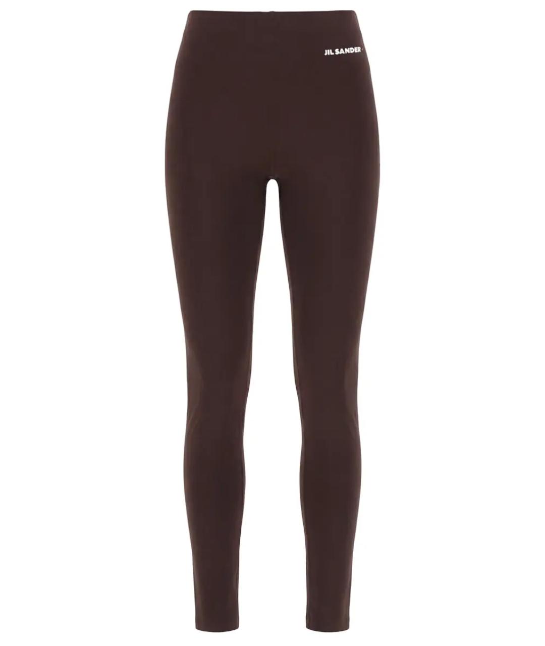 JIL SANDER Коричневые полиамидовые леггинсы и велосипедки, фото 1