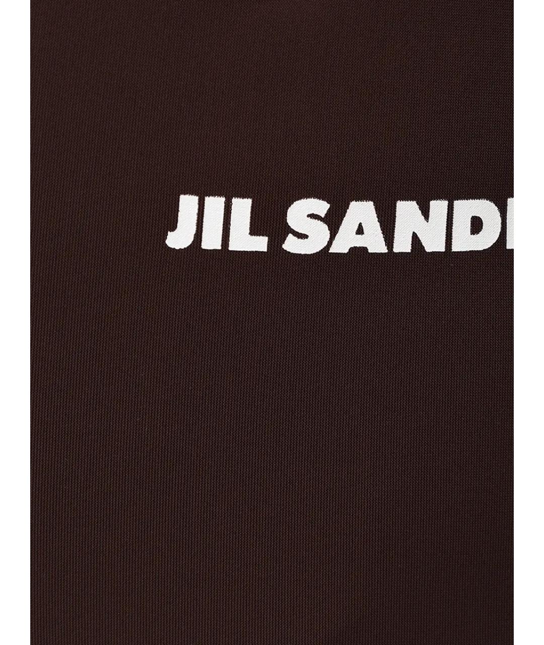 JIL SANDER Коричневые полиамидовые леггинсы и велосипедки, фото 5