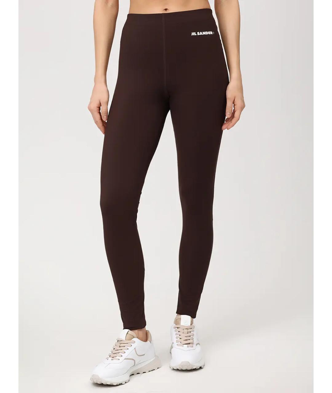 JIL SANDER Коричневые полиамидовые леггинсы и велосипедки, фото 3