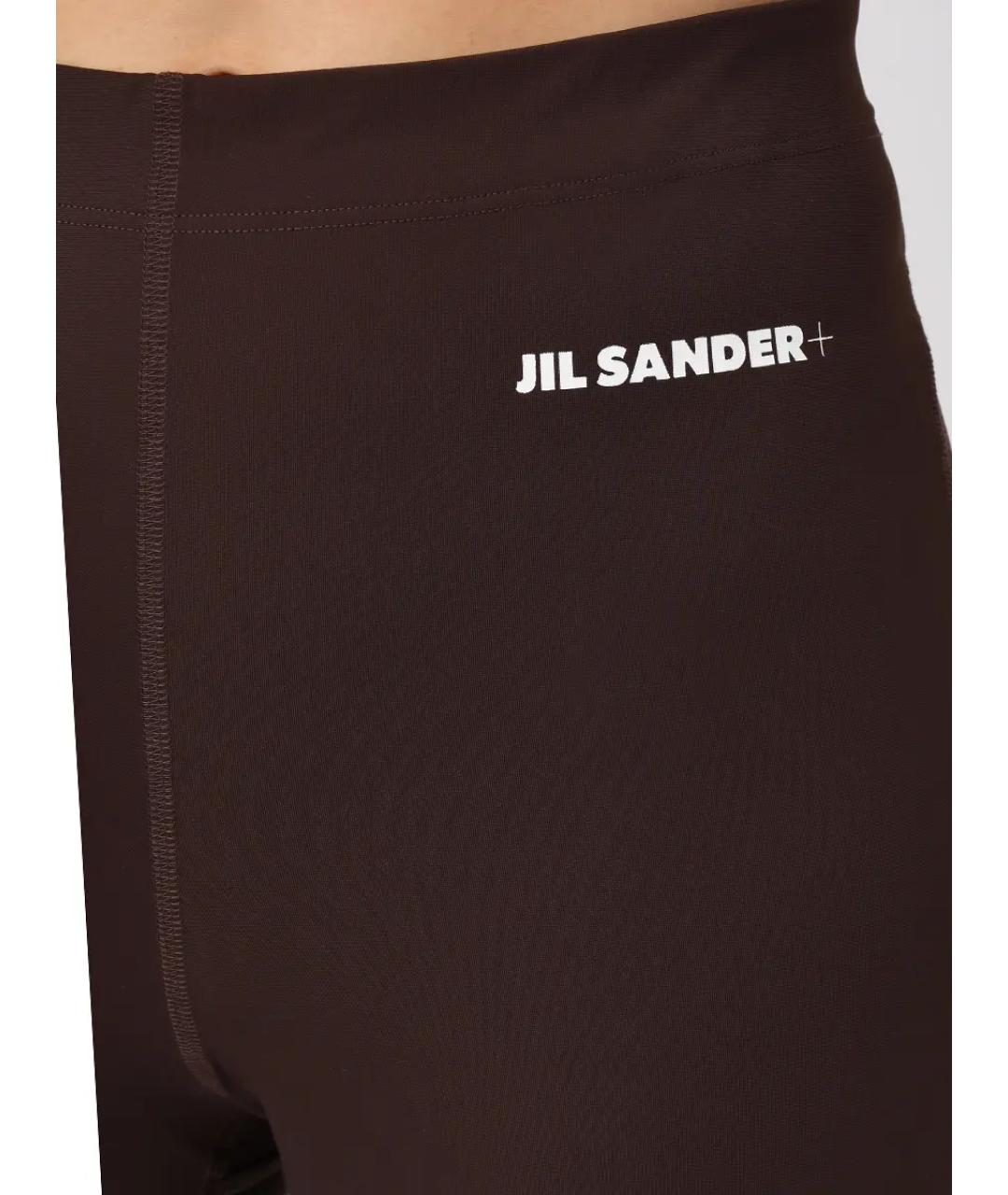 JIL SANDER Коричневые полиамидовые леггинсы и велосипедки, фото 4