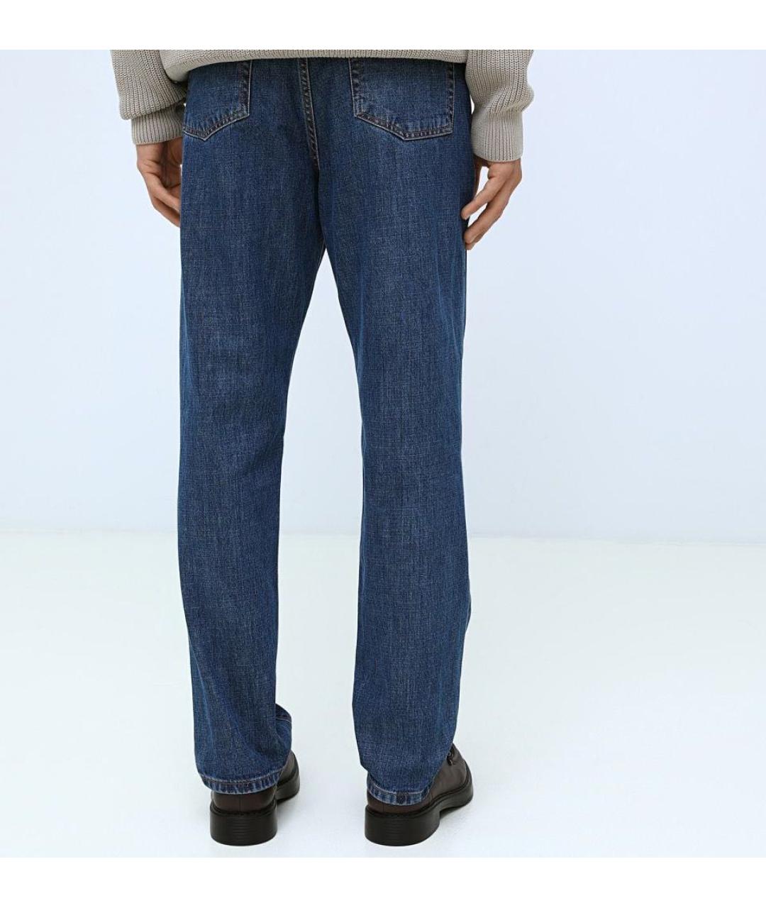 ICEBERG Синие хлопковые прямые джинсы, фото 4