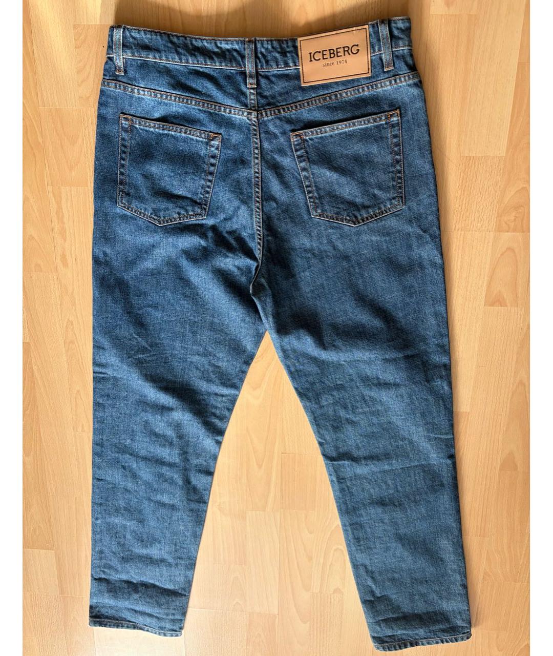ICEBERG Синие хлопковые прямые джинсы, фото 2