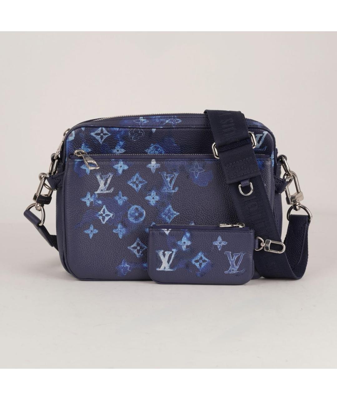 LOUIS VUITTON Темно-синяя кожаная сумка на плечо, фото 9