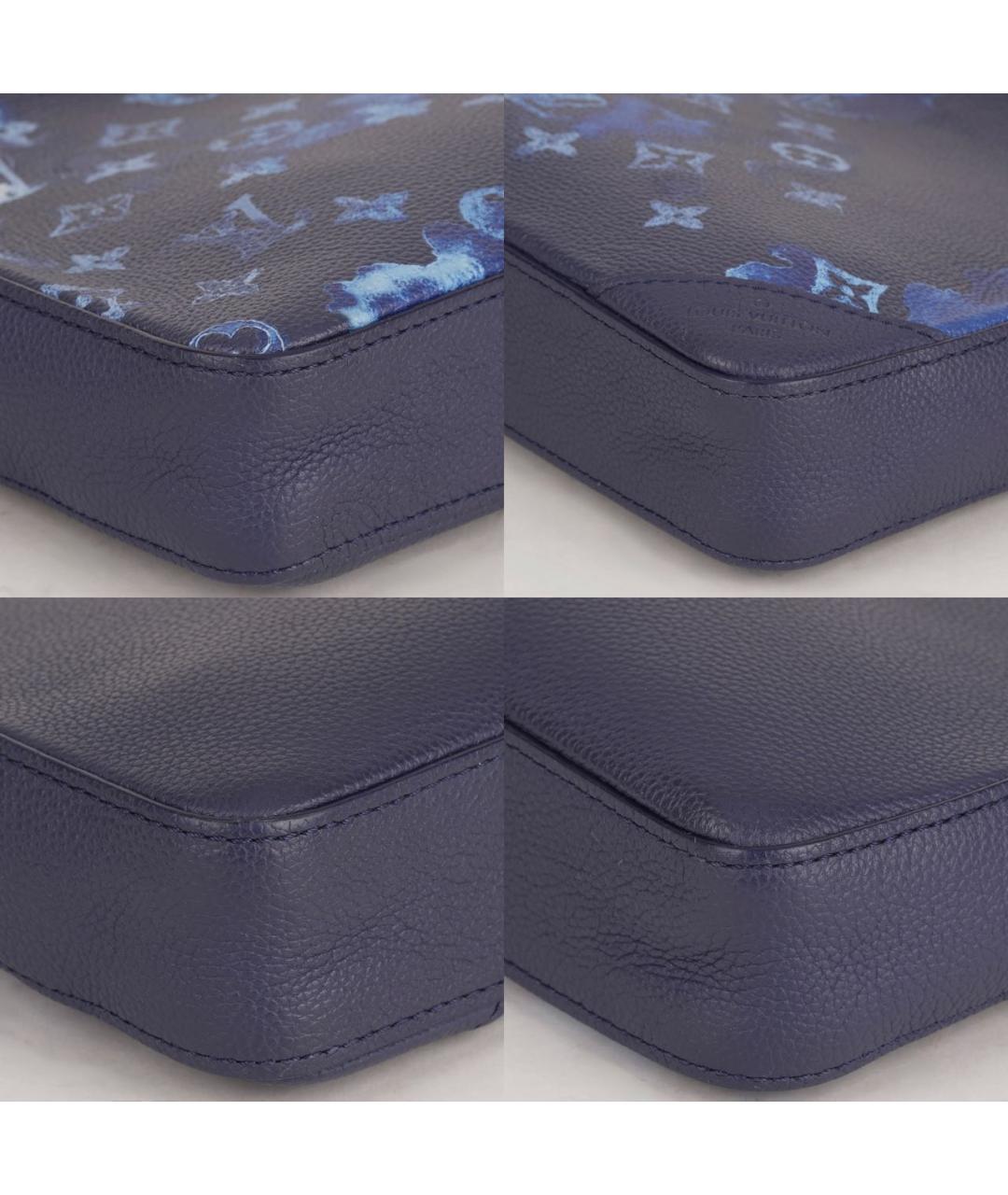 LOUIS VUITTON Темно-синяя кожаная сумка на плечо, фото 8