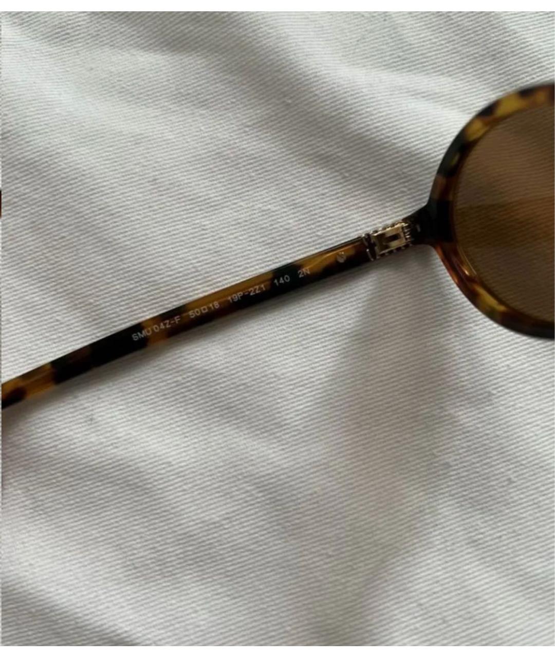 MIU MIU Коричневые пластиковые солнцезащитные очки, фото 8