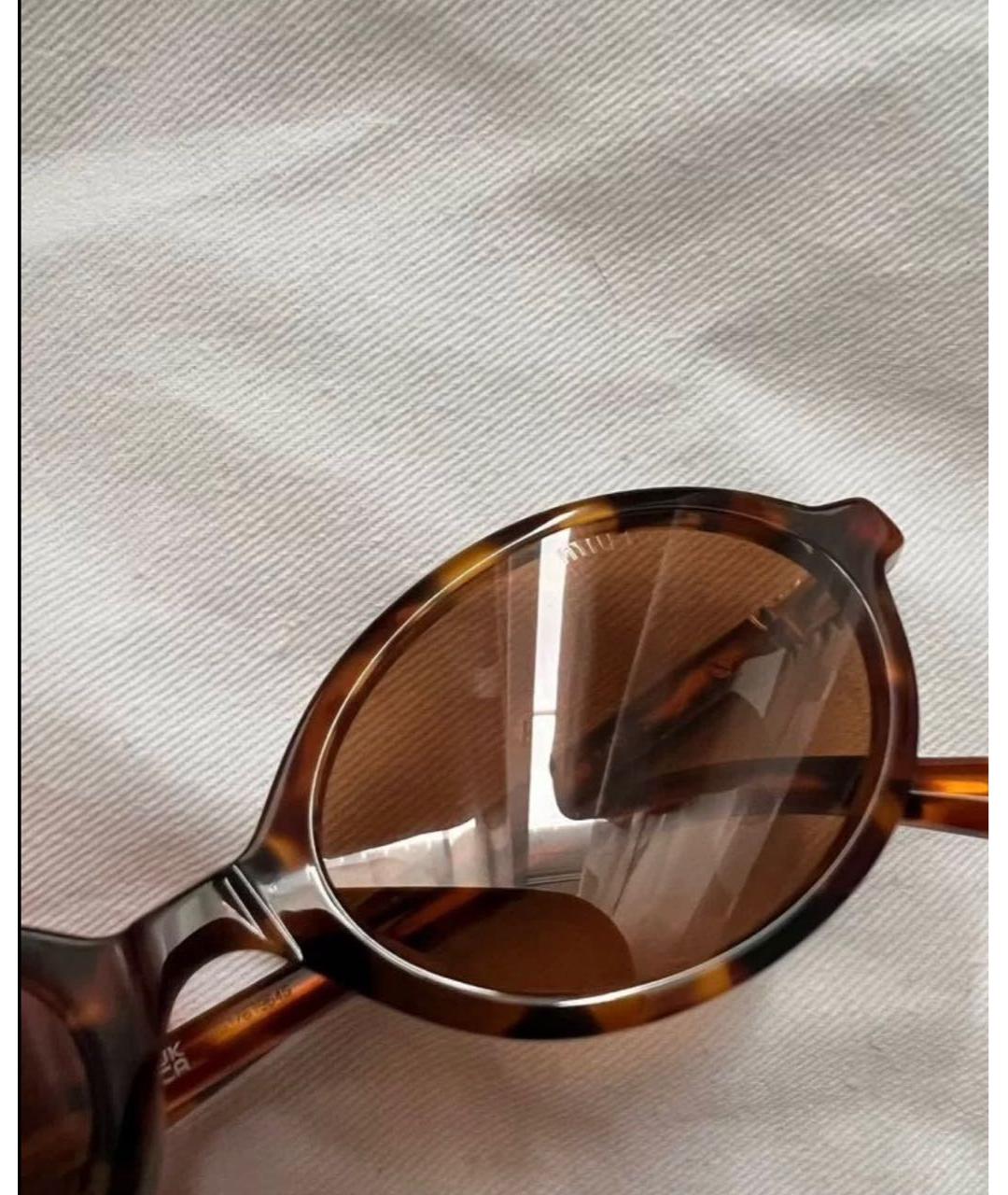 MIU MIU Коричневые пластиковые солнцезащитные очки, фото 6