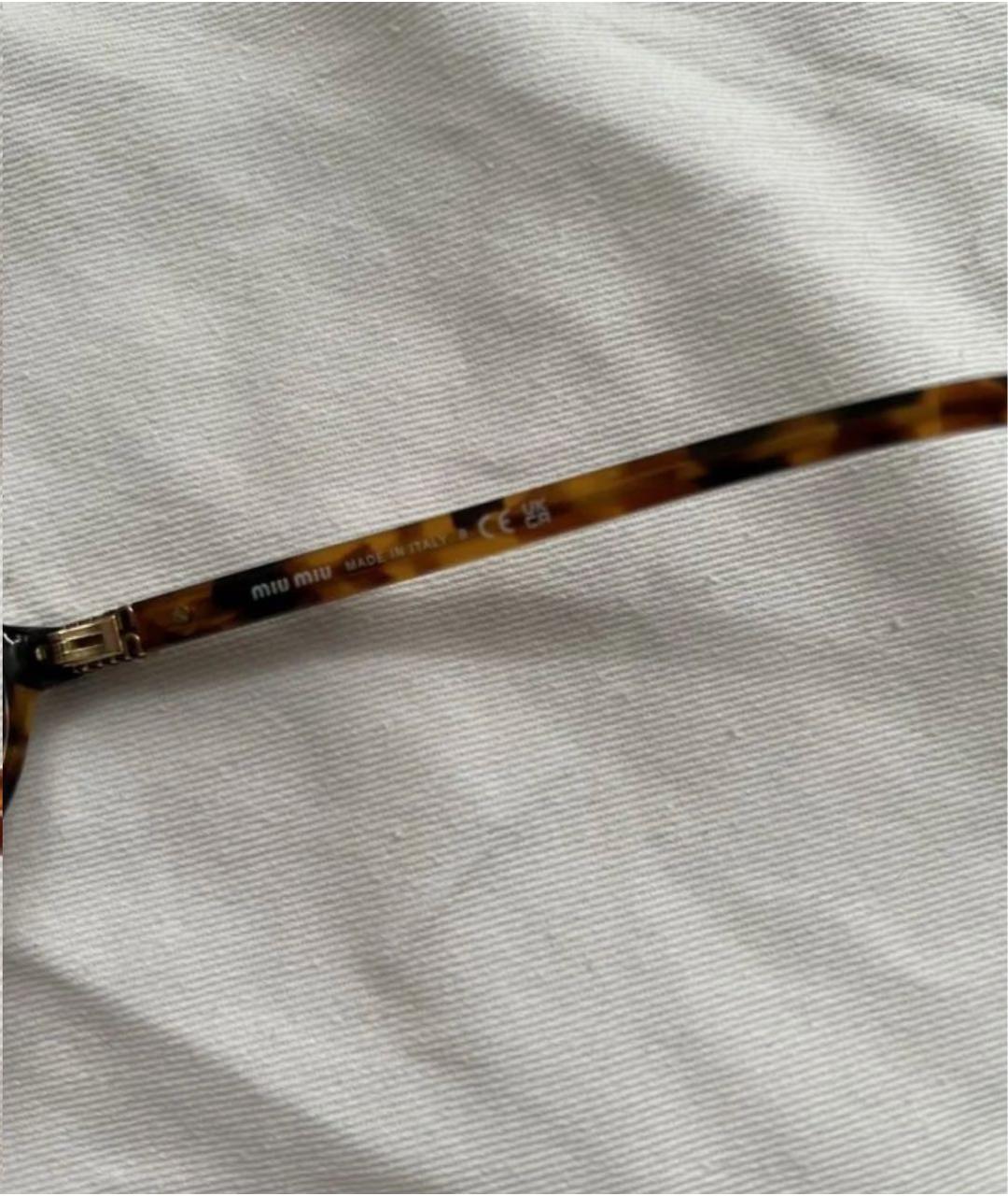 MIU MIU Коричневые пластиковые солнцезащитные очки, фото 7