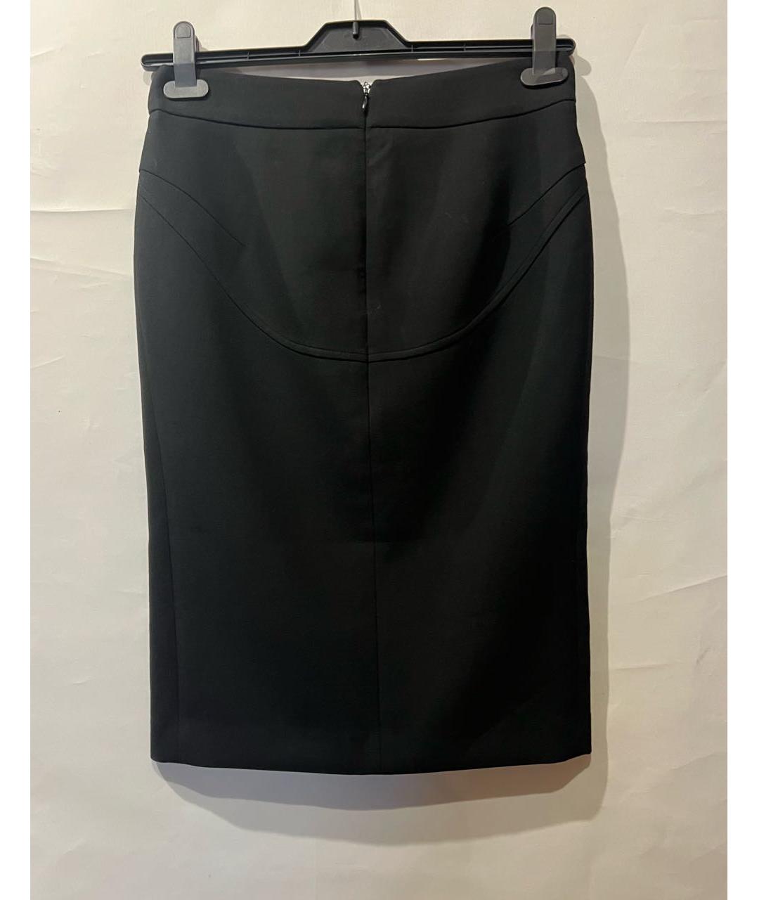 VERSACE Черная вискозная юбка миди, фото 3